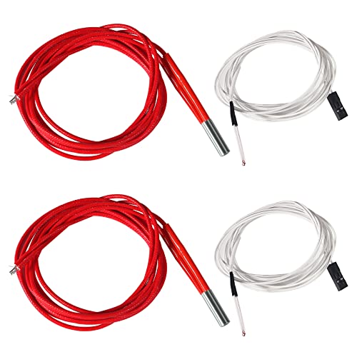 DIANN 2pcs 24V 40W 620 Ceramic Cartridge Heater with 2pcs 3950 100K NTC Thermistor with 1 Meter Wiring for RepRap 3D Printer Heatbed Hot End