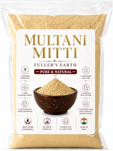 Image of Multani Mitti Powder for Face and Hair 400g, Pure Fuller's Earth Clay Face Pack