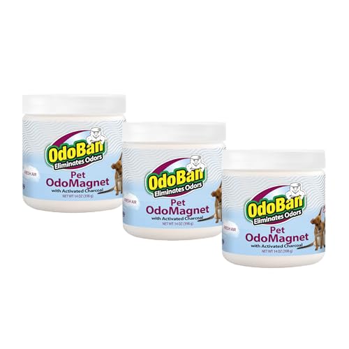 OdoBan OdoMagnet Pet Odor Eliminator with Activated Charcoal 14 Ounce 3-Pack Fresh Air Scent