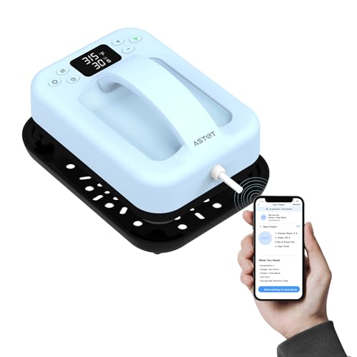 AST&T Smart Heat Press Machine, Heat Press Machine for T-Shirts with Bluetooth, 7\"X5\" Easy Iron Press for Sublimation, Bag, Shoes,HTV Vinyl DIY Projects Transfer