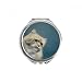 Animal Blue Cat Photograph Shoot Hand Compact Mirror Round Portable Pocket Glass