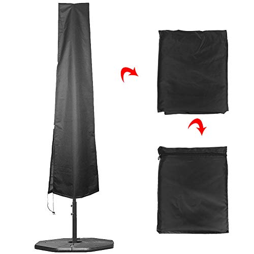 Alvinlite Waterproof Parasol Umbrella Cover Dust-Proof 210D Oxford Black Outdoor Rod Protective Weatherproof Garden Patio Umbrella Covers(183x25x35)