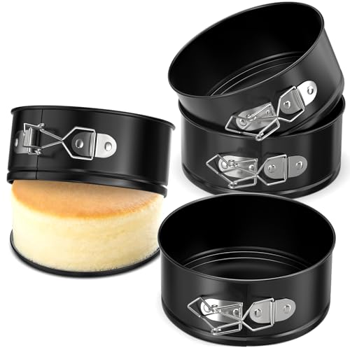 ZeroPone 4 Pack Mini Springform Pan Set for Mini Cheesecake Pizza