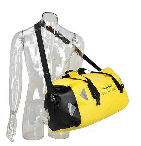 Miniatura 5 de Wild Heart Bolsa De Equipaje Impermeable 40l 66l 100l, Con Soldadura, Apropiada Para Piragüismo, Campamento, Remo, Moto 66l Amarillo Con Cuerda