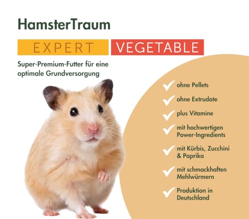 HamsterTraum EXPERT Vegetable | Trockenfutter für Hamster | 500 g | Gemüse