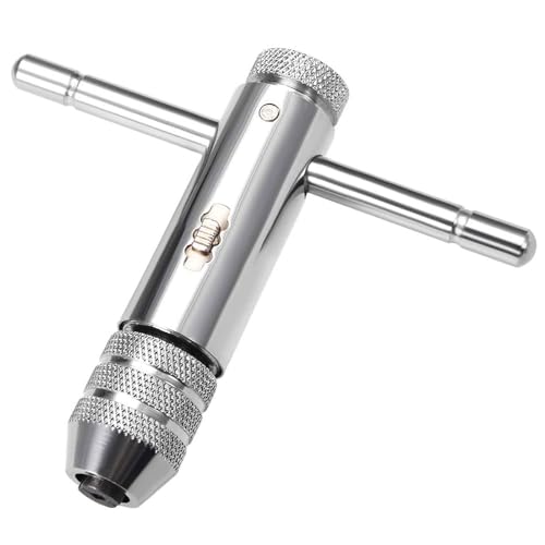 Image of TA-VIGOR Adjustable T-Handle Ratchet Tap Wrench for Metric M3-M8, Reversible Ratchet Tap Holder Reamer Hand Tapping Tool, 85mm (3.35-inch) Body