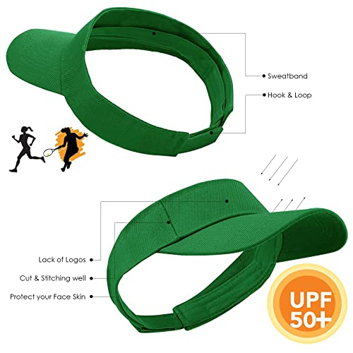 Unisex Sports Sun Visor Hats Open Top Bingo Run Visors Hat For Tennis Golf Travel Summer Beach Pool (Colorful Set, 10) #TOP3