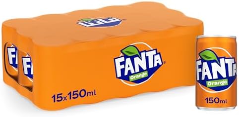 FANTA Orange, Carbonated Soft Drink, Can 150ml, Pack of 15