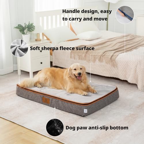 LIORCE Memory Foam XXL Dog Bed - 6\" Thick Orthopedic Dog Bed for Large Adult Dogs - Waterproof Dog Bed with Removable Washable Cover & Wrap-Around Zipper - Ultimate Comfort and Easy Maintenance