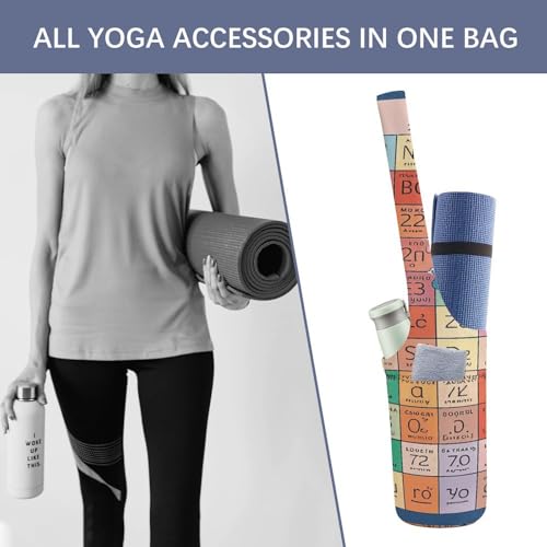 Sac tapis de yoga imprimé tableau périodique grand format avec sangle réglable