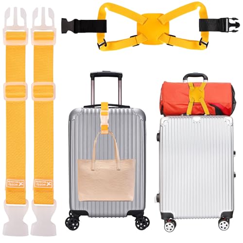 Image of 3 Pack Luggage Straps for Suitcases and Add A Bag Luggage Straps for Backpack Straps, Bag Belt Travel Belt for Luggage Buckle Straps Luggage Connector Straps for Suitcases