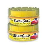 ABRO Super Gold Carnauba Car Wax - Long-Lasting Protection & High Gloss Shine, Car Wax Paste for Cars, Motorcycles, Boats, Safe on All Paint Finishes, Includes Sponge, 8 oz, Pack of 2