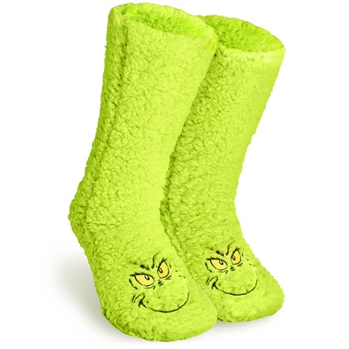 Image of The Grinch Womens Slipper Socks, No Slip Socks - Perfect Gifts for Her