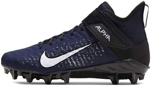 Nike Men's Alpha Menace Pro 2 Mid Football Cleats (College Navy/White-Black-Black, Numeric_11)