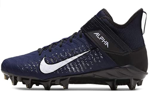 Nike Men's Alpha Menace Pro 2 Mid Football Cleats (College Navy/White-Black-Black, Numeric_11)