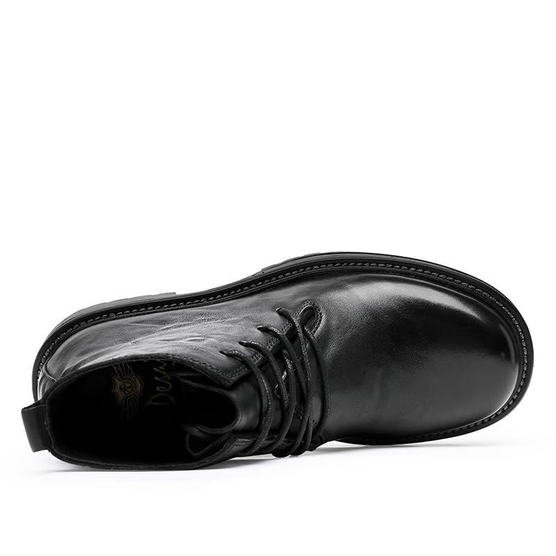 DESAI Men's Leather Derby Boots Winter Business Casual Lace Up Ankle Non Slip4