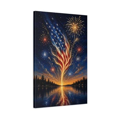 Tableau drapeau américain abstrait pour habiller un mur vide