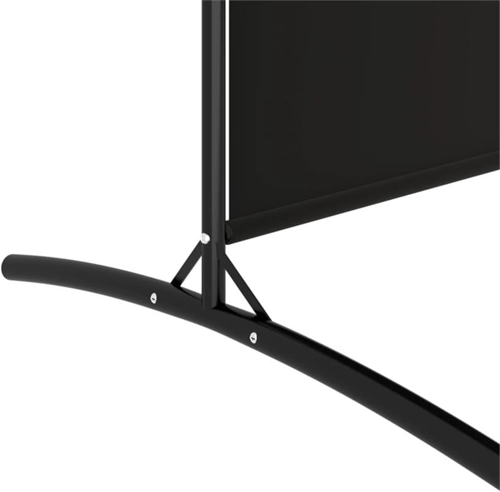 Bowery Hill Contemporary 4-Panel Room Divider in Black Fabric