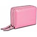 Women's Genuine Leather RFID Secured Spacious Cute Zipper Card Wallet Small Purse (Pink)