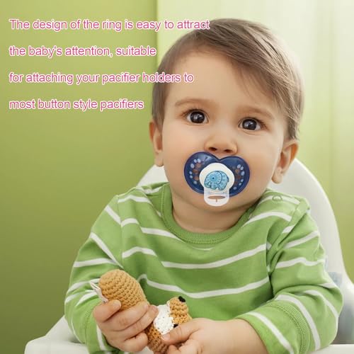 Silikon-Knopf-Ring, 6 Stück Schnuller Adapter,Silikon Baby Dummy Schnuller Halter Clip Adapter Ring für Schnuller, Silikon-Knopf-Ring (Transparente Farbe)