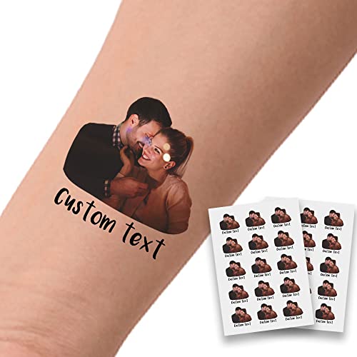 Custom Tattoos Personalized Temporary Tattoos with Photo Face Name for Lovers Birthday Party Wedding Bride Groom Gift