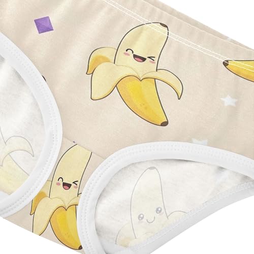 Cotton Toddler Underwear Floral Cute Cartoon Bananas Beige Girl Panties Cute Print Kids Undies Briefs 2t4