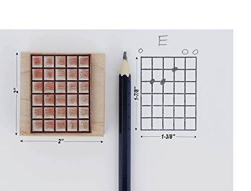 Excelmark Wooden Rubber Stamp - 5 Frets Guitar Chord Chart #TOP2