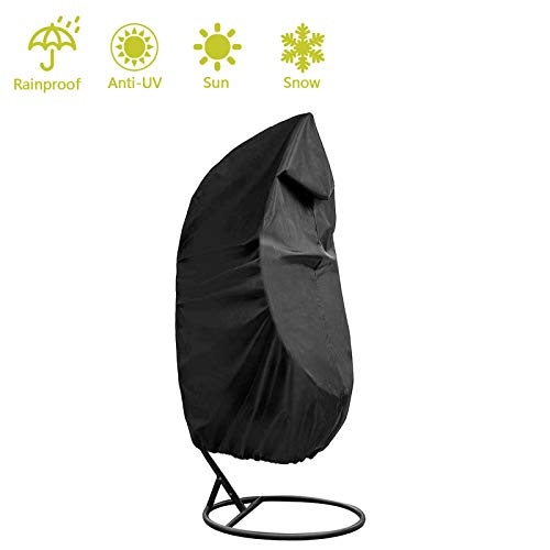Hanging Egg Chair Cover Windproof Patio Swing Water Resistant Chair Cover For Outdoors Garden Protective Case Black #TOP3