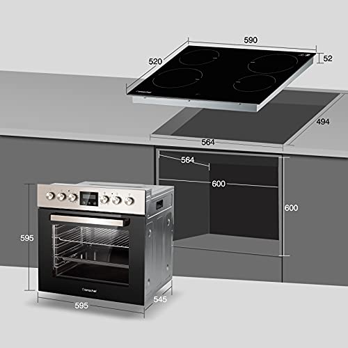 Kombination Backofen und Einbauherd, 4 Funktionen, Heißluft – Bild 8