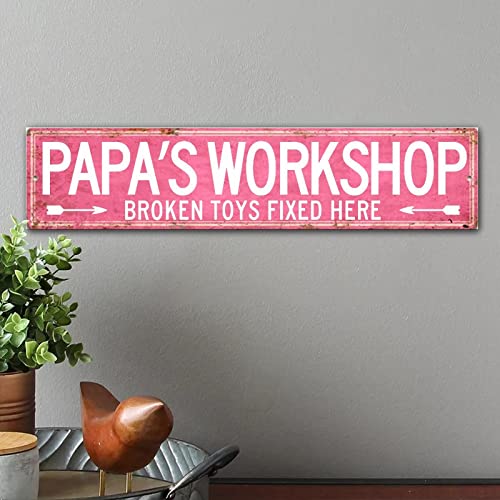 Panneau mural en bois Papa's Workshop cadeau fête des pères rustique - 4
