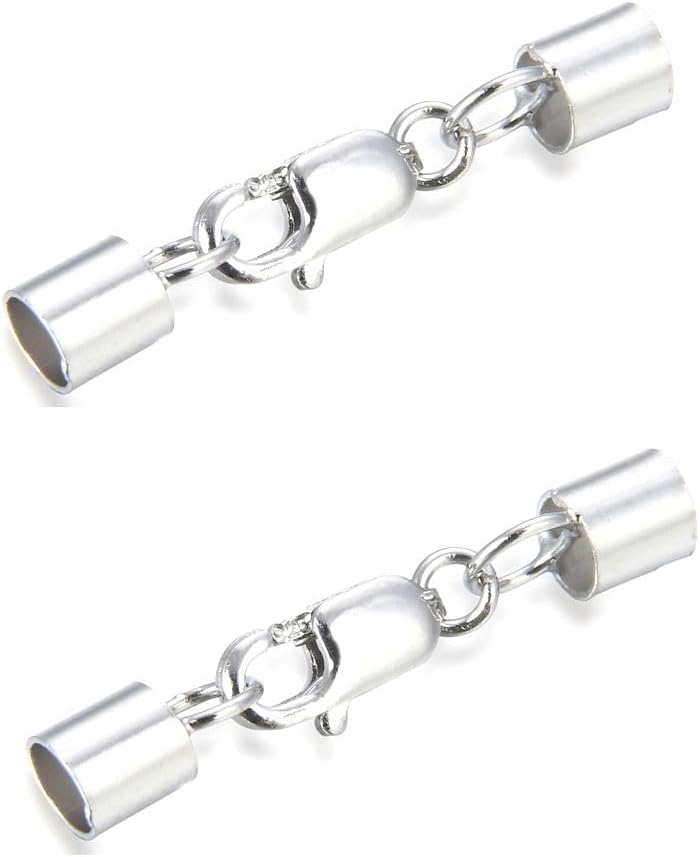 10pcs Adabele Authentic 925 Sterling Silver Tube End Cap Clasp Glue in Cord End (Hole ID 3mm) for Leather Cord DIY Craft Jewelry Making SS178-3