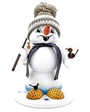 Kuhnert - Erzgebirgische Holzkunst Räuchermann Räucherfigur Schneemann 19cm - Vogelhändler