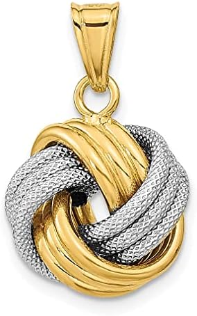 ICE CARATS 14k Two Tone Gold Love Knot Necklace Pendant Charm Fine Jewelry For Women Gifts For Her
