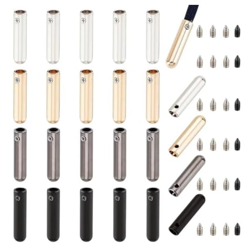 NBEADS 24 Sets Shoelace Screw, 4 Colors Alloy Shoelace Head and Cords End Metal Aglet Replacement Tips for DIY Repairing and Design Making, Round Head