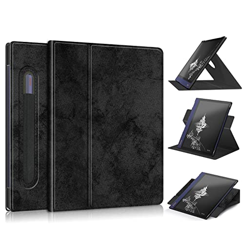 TOPCASE Hülle für Boox Note Air/ BOOX Note Air 2/ Boox Note Air 2 Plus 10.3 Zoll, Um 360° drehen Smart Case,mit Stifthalter und Standfunktion ,Schwarz Cover