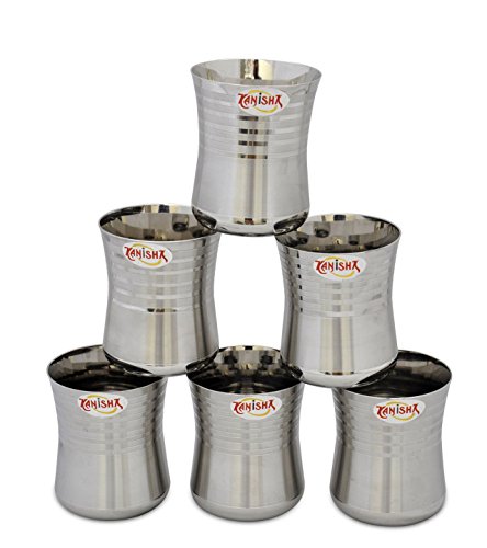 Tanishk 3D Designer Steel Water Glassware, 310 ml,6 Pc Tanishk 3D Designer Steel Water Glassware, 310 ml,6 Pc