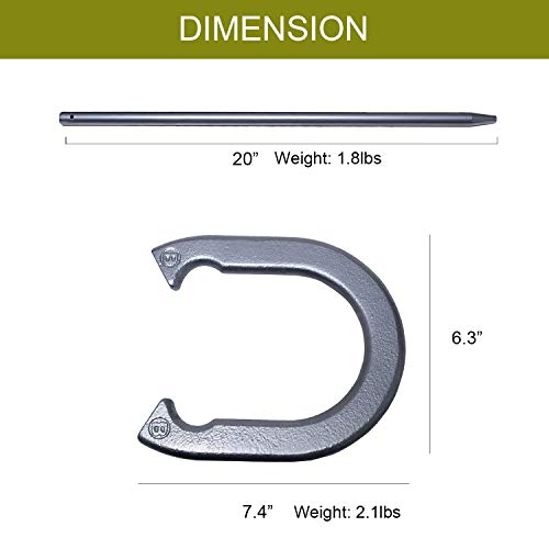 image for YDDS Horseshoe Set w/ 4 Steel Forged Horseshoes 2 Heavy Duty Stakes an