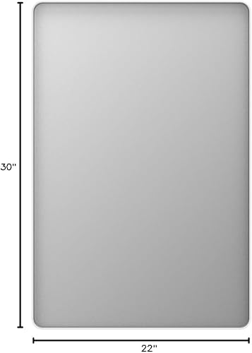 Miniatura 161 de LOAAO - Espejo de tocador para baño con marco de metal negro mate de 24 x 32 pulgadas para pared, rústico, rectangular, grande, redondeado