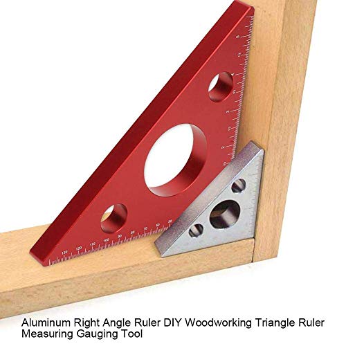 45 Degree Aluminum Alloy Angle Ruler Inch Metric, Carpentry Squares Diy Woodworking Triangle Ruler Measuring Gauging Tool For Industrial Household #TOP1
