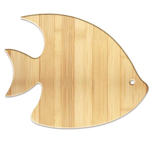 WEBEEDY Fish Shaped Bamboo Cutting Board