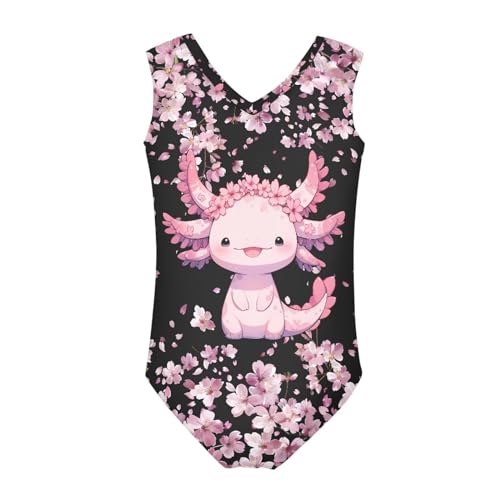 Image of One Piece Swimsuit Girls Kids Bathing Suit V Neck Wide Shoulder Strap Toddler Beach Swimwear for 3-14 Years
