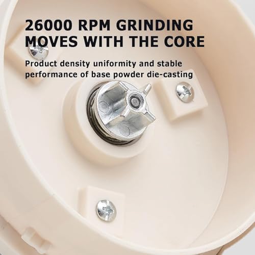 Macinacaffè Elettrico Professionale 500W, Macinatura Secco/Umido 26000RPM, 4 Livelli Regolazione, Grande Capacità 800G, Ciotola Acciaio Inox Removibile per Caffè, Spezie, Cereali