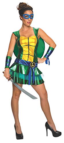 Costume Leonardo Les Tortues Ninja coupe ajustée en tissu stretch vert et bleu