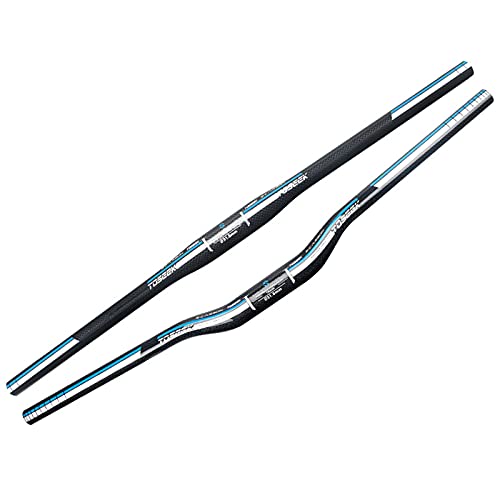 Guidon VTT carbone cintre route droit riser bleu 31.8mm léger