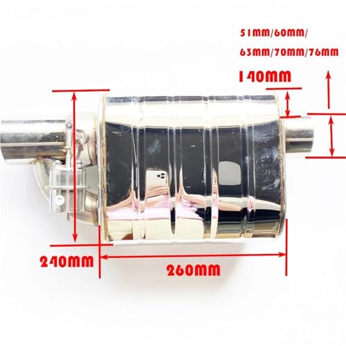 Tuyau d'échappement voiture 63mm à soupape variable et télécommande - 3