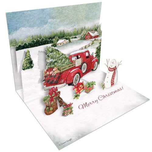 Cartes de Noël pop-up Père Noël Lang en papier premium de collection
