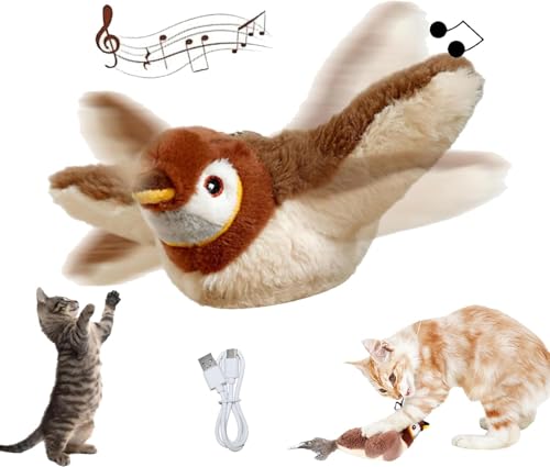 Jognee Fliegendes Vogel Katze Spielzeug Vogel Jagd Katzen Spielzeug Chirping Spielzeug Flapping Flügel
