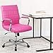 Flash Furniture Vivian Mid-Back Pink Vinyl Executive Swivel Office Chair with Chrome Base and Arms