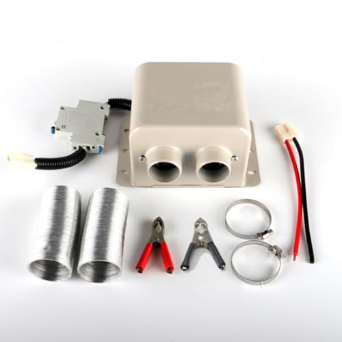 Riloer Autoheizung für Wohnmobil, 24 V, 800 W, 2 Löcher, tragbar, schnelle Winterheizung, automatische Windschutzscheiben-/Fensterentfrostungs-/Defogger-Lüfter mit verschiedenen 12-V-Fahrzeugen