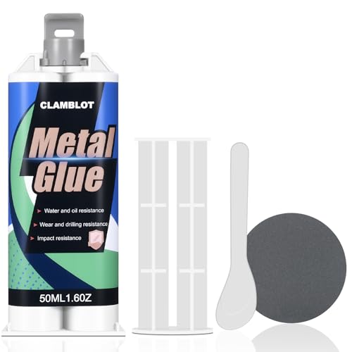 Heavy Duty Metal Glue & Steel Epoxy - 1.76oz Waterproof Liquid Weld, Strongest Adhesive Bonds to Steel, Plastic & Ceramic, Pipe Leak Sealer, Pegamento para Metal, Cold Welding Repair Kit